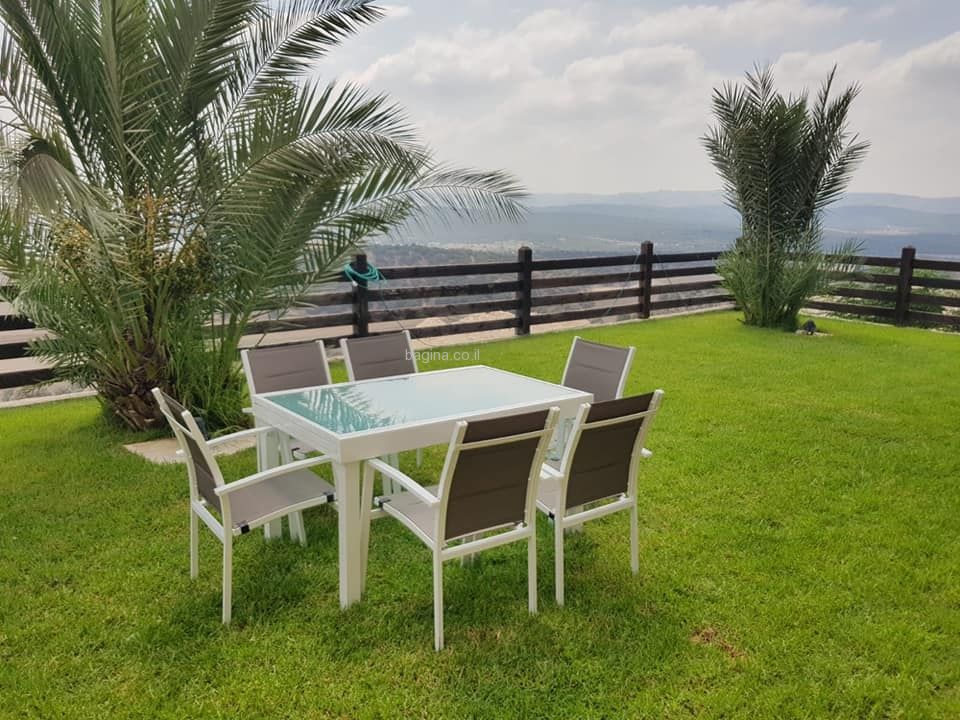 שולחן אלומיניום נפתח 270*135*90 לבן + 6 כסאות אלומיניום דניאלה שולחן אלומיניום נפתח 270*135*90 לבן + 6 כסאות אלומיניום דניאלה