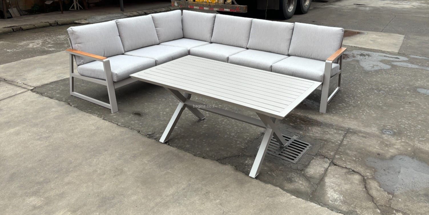 מערכת ישיבה פינתית מאלומיניום דגם ניצן מערכת ישיבה פינתית מאלומיניום דגם ניצן